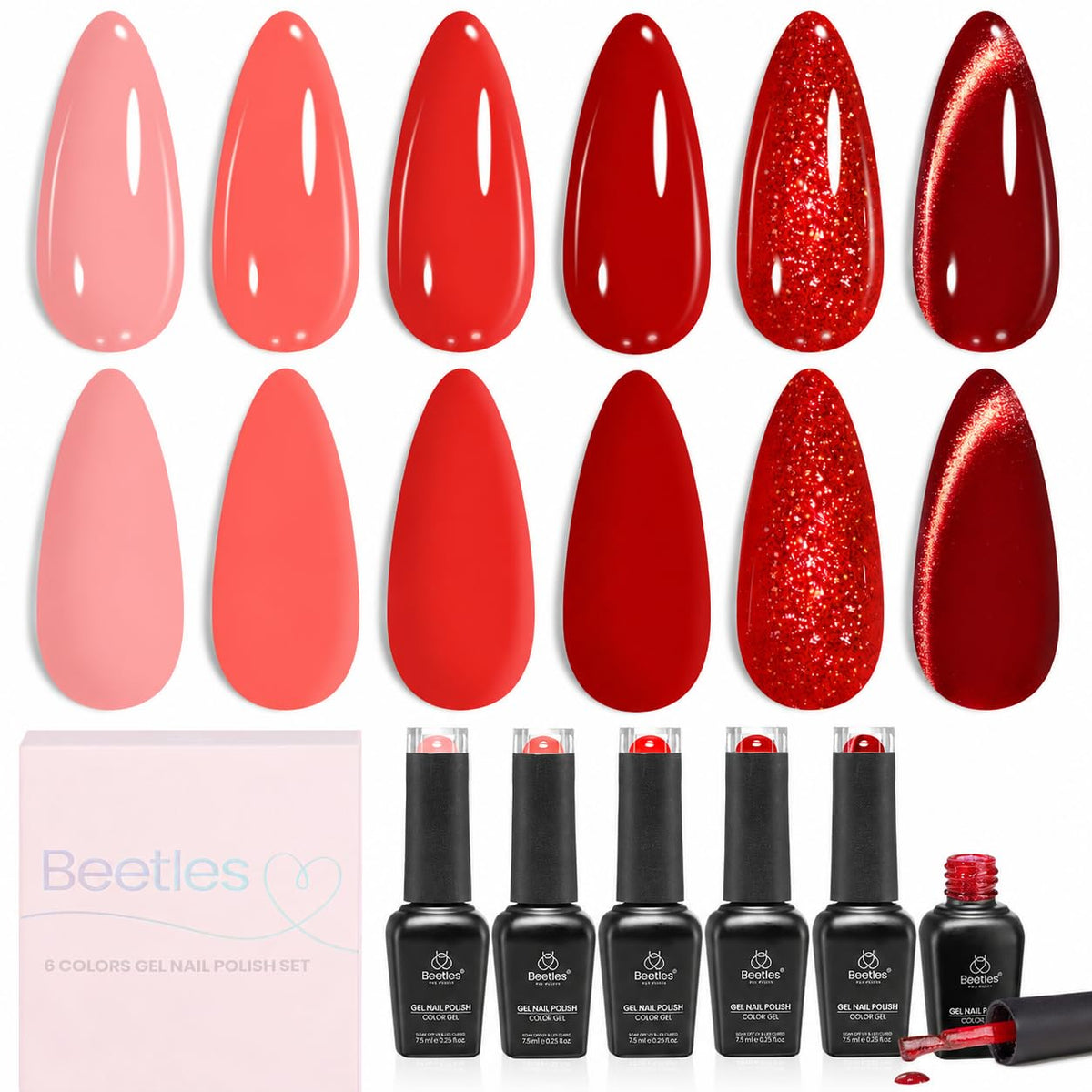 beetles Gel Polish Neon Flame Shimmer Gel Nail Polish Set front view