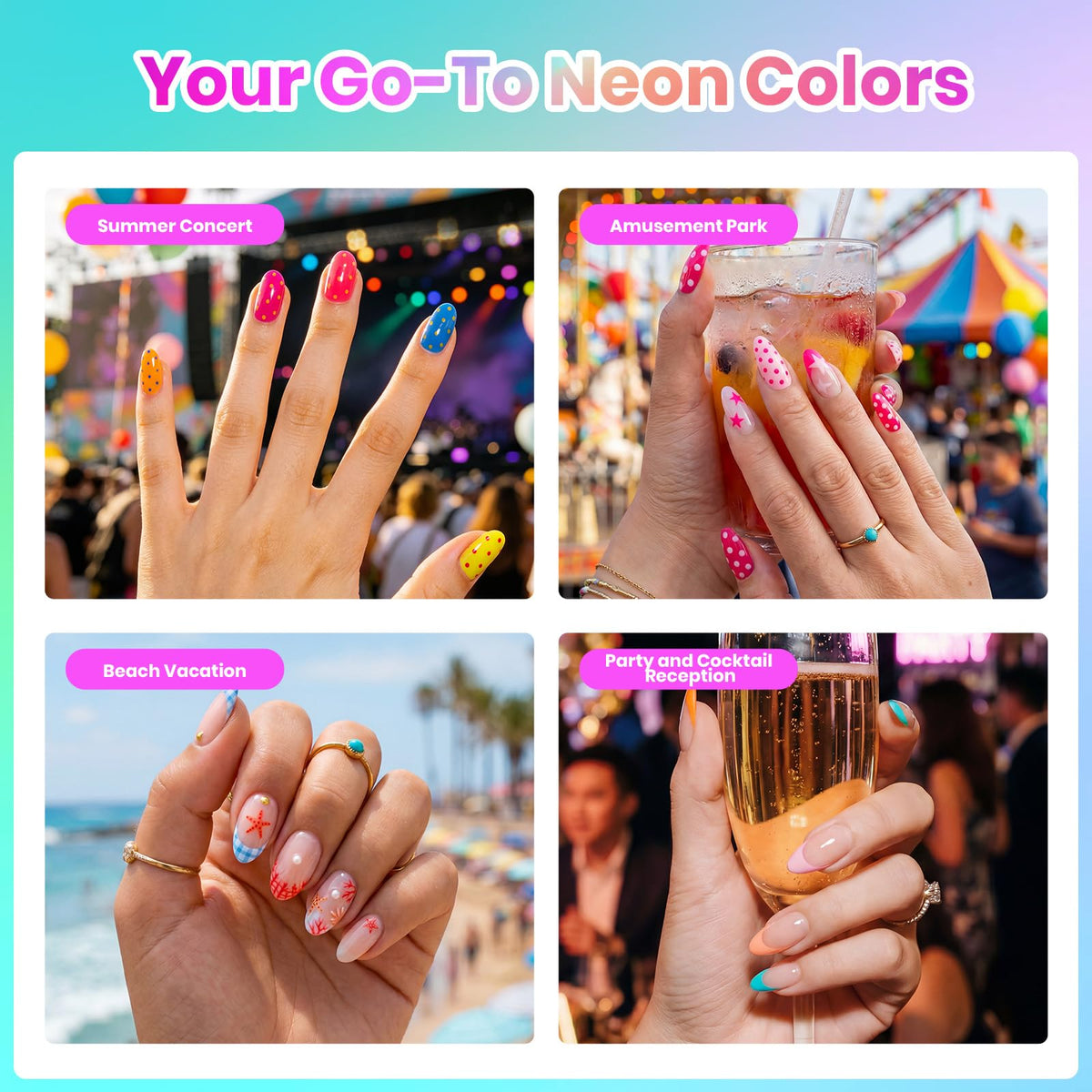 beetles Gel Polish Neon Summer Collection bright orange shade
