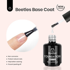 beetles Gel Polish No Wipe Gel Top Coat and Base Coat Set packaging