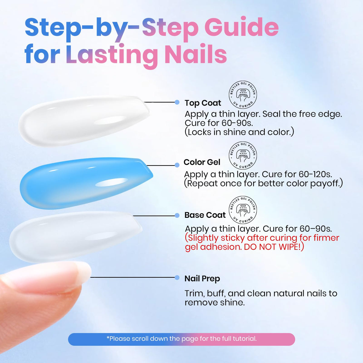 beetles Gel Polish No Wipe Top Coat and Base Coat Set lifestyle scene