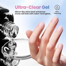 beetles Gel Polish No Wipe Top Coat and Base Coat Set with nail art tools