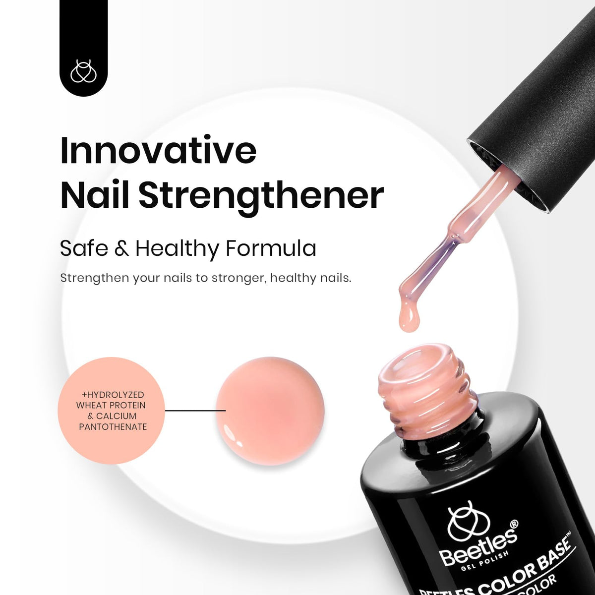beetles Gel Polish Nude Base Gel 15ml close-up of brush