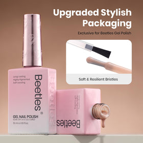 Beetles Gel Polish Nude Brown 15ML with nail tools