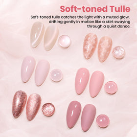 beetles Gel Polish Nude Gel Nail Polish Set showing pastel pink gel polish bottles