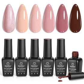 beetles Gel Polish Nude Gel Nail Polish Set with six bottles