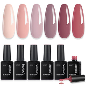 beetles Gel Polish Nude Gel Polish Set front view with six shades
