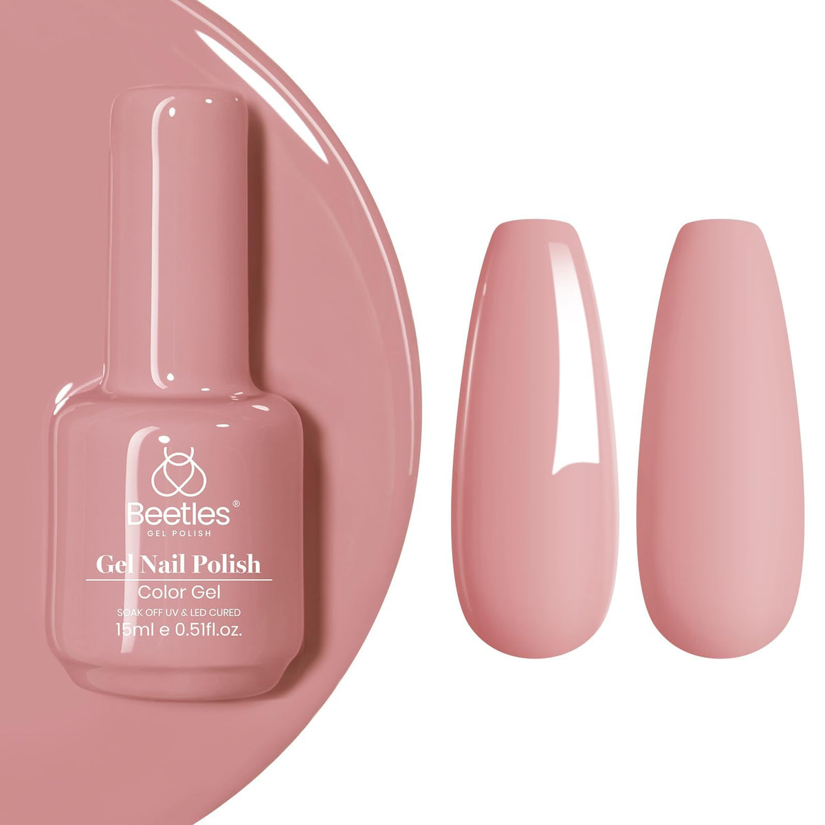 Beetles Gel Polish Nude Pink Gel Nail Polish 15ML front view