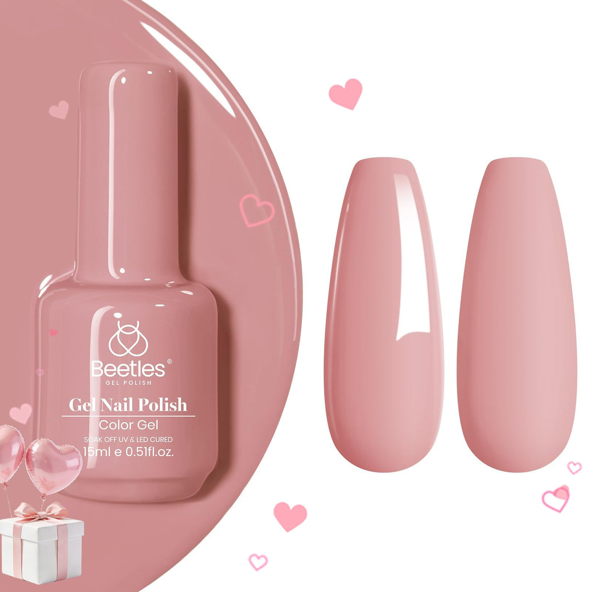 Beetles Gel Polish Nude Pink Gel Nail Polish 15ML packaging details