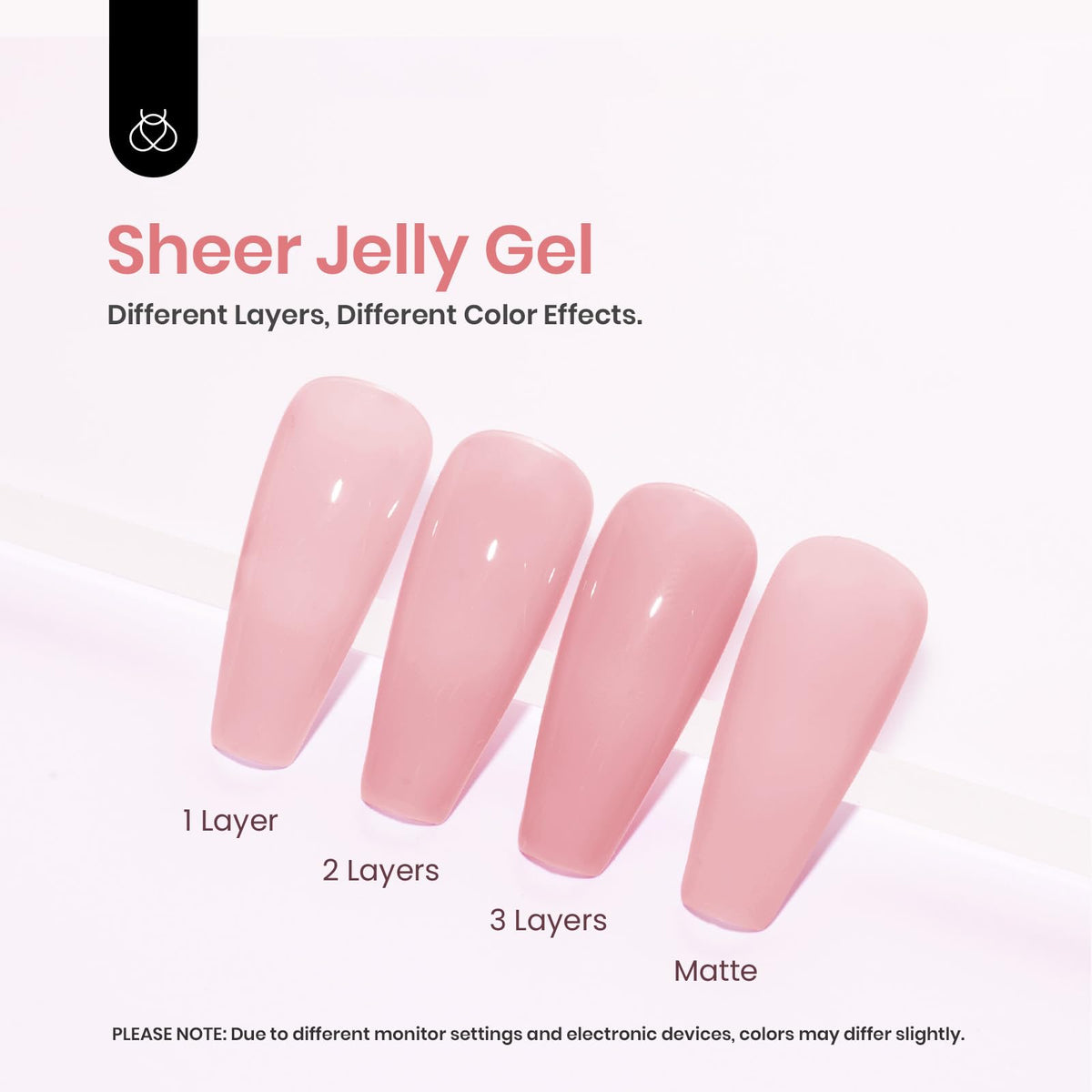 beetles Gel Polish Nude Pink Gel Nail Polish applied on nails