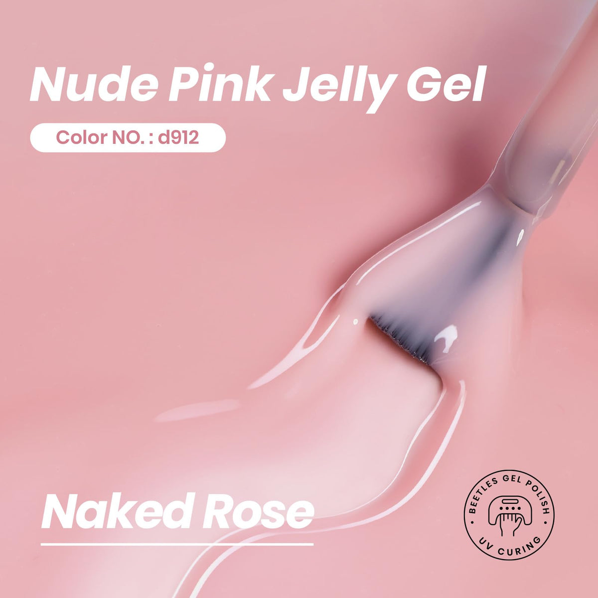 beetles Gel Polish Nude Pink Gel Nail Polish bottle with cap