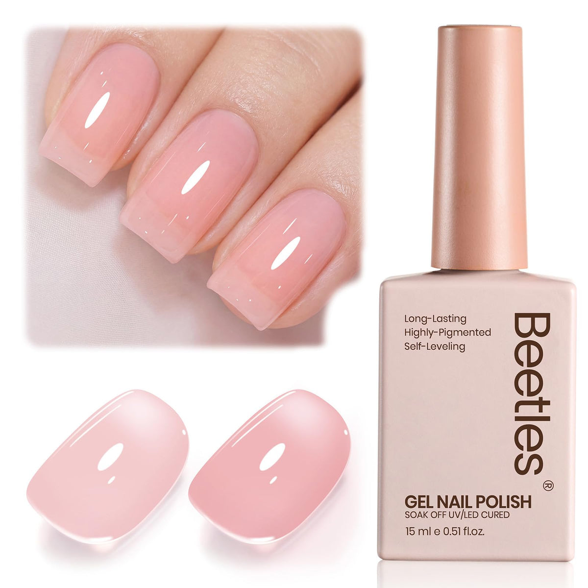 beetles Gel Polish Nude Pink Gel Nail Polish front view