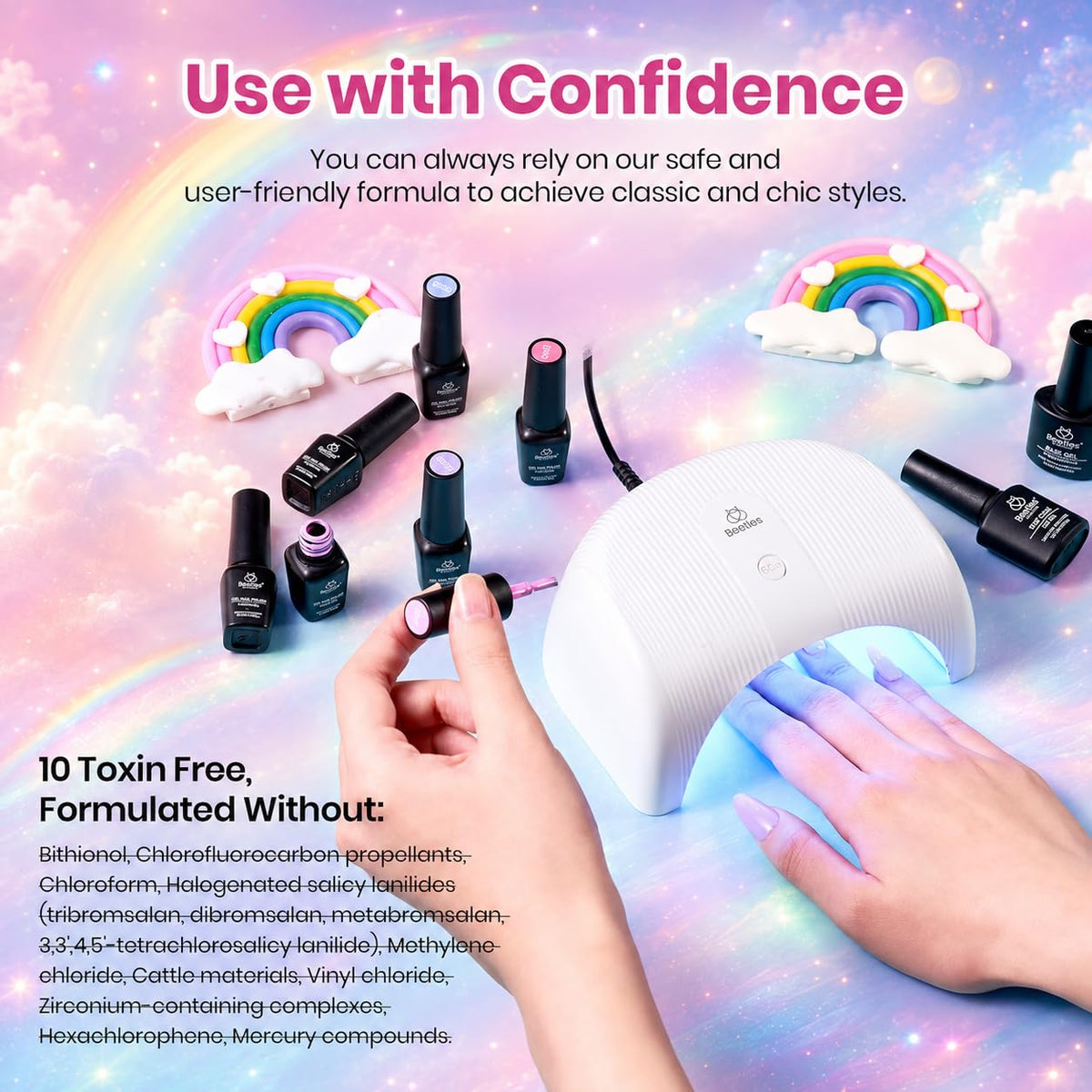 beetles Gel Polish packaging showcasing the 25 colour options