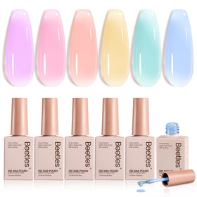 beetles Gel Polish Pastel Gel Nail Polish Set front view with six colours