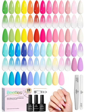 beetles Gel Polish Pastel Gel Nail Polish Set with 25 vibrant colors