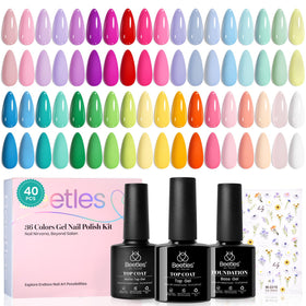 beetles Gel Polish Pastel Gel Polish Set with 36 colours displayed