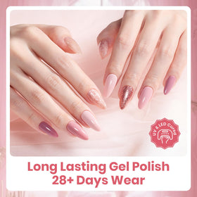 beetles Gel Polish pastel pink shades on manicured nails