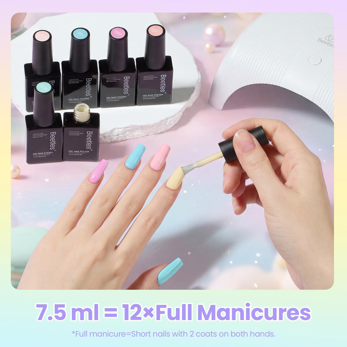 beetles Gel Polish pastel set packaging on a white background