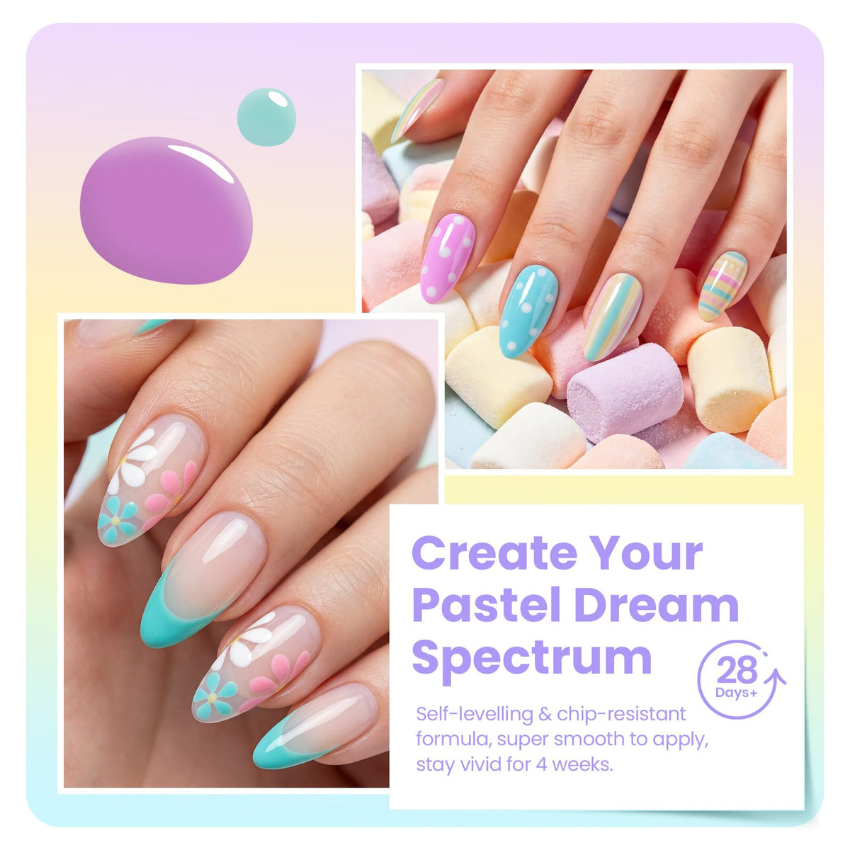 beetles Gel Polish pastel set with nail art tools