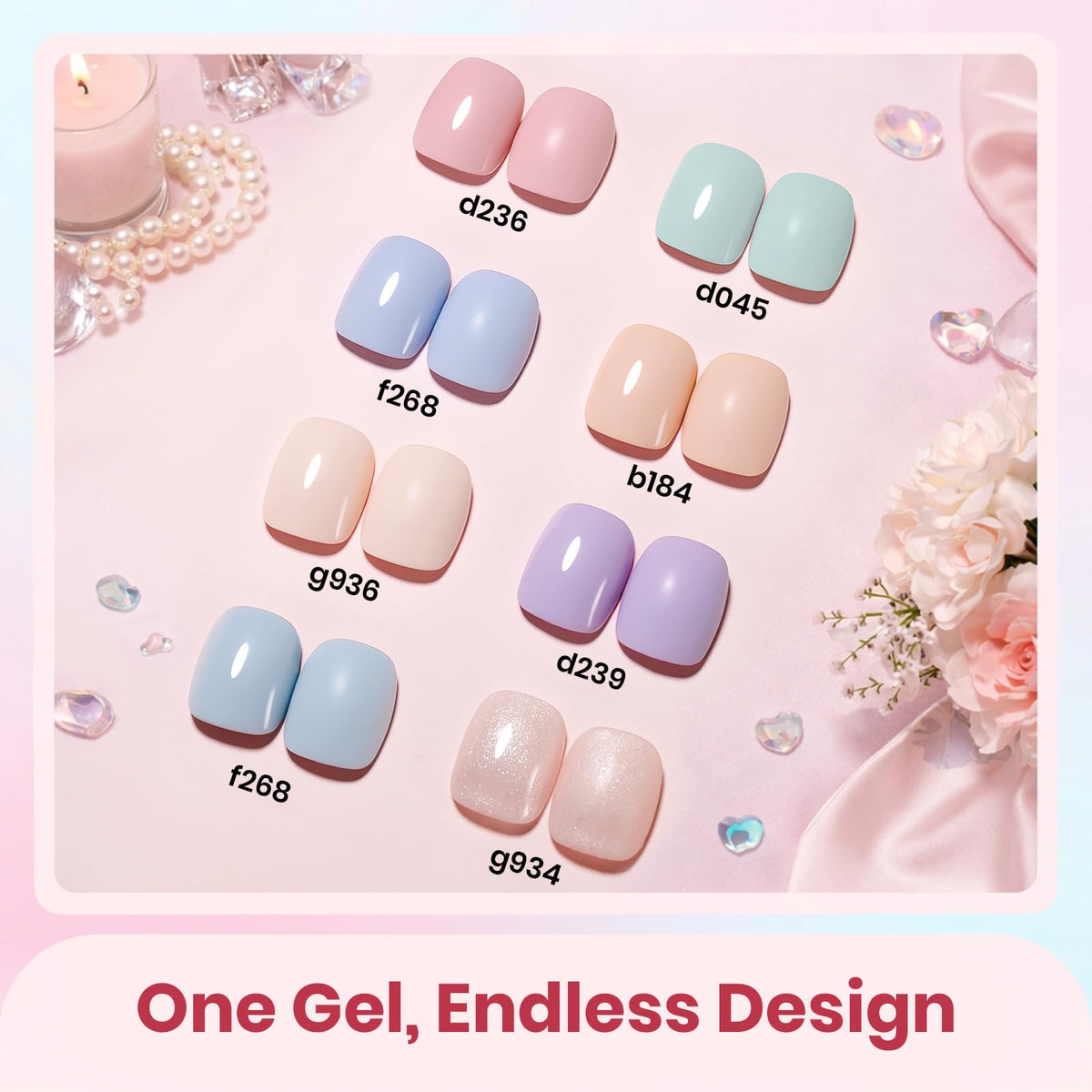beetles Gel Polish pastel shades on display