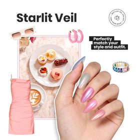 beetles Gel Polish Pearl Nail Polish Set blue shade close-up