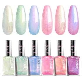 beetles Gel Polish Pearl Nail Polish Set front view with six shades