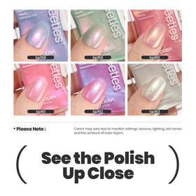 beetles Gel Polish Pearl Nail Polish Set white shade close-up
