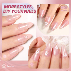 beetles Gel Polish Pink Gel Nail Polish Set application on nails