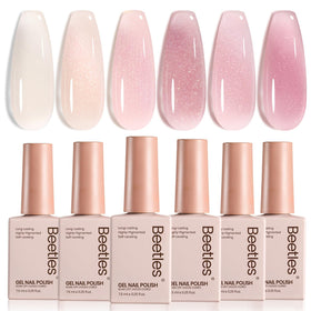 beetles Gel Polish Pink Gel Nail Polish Set front view with six bottles