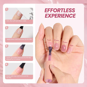 beetles Gel Polish Pink Gel Nail Polish Set showing different layers
