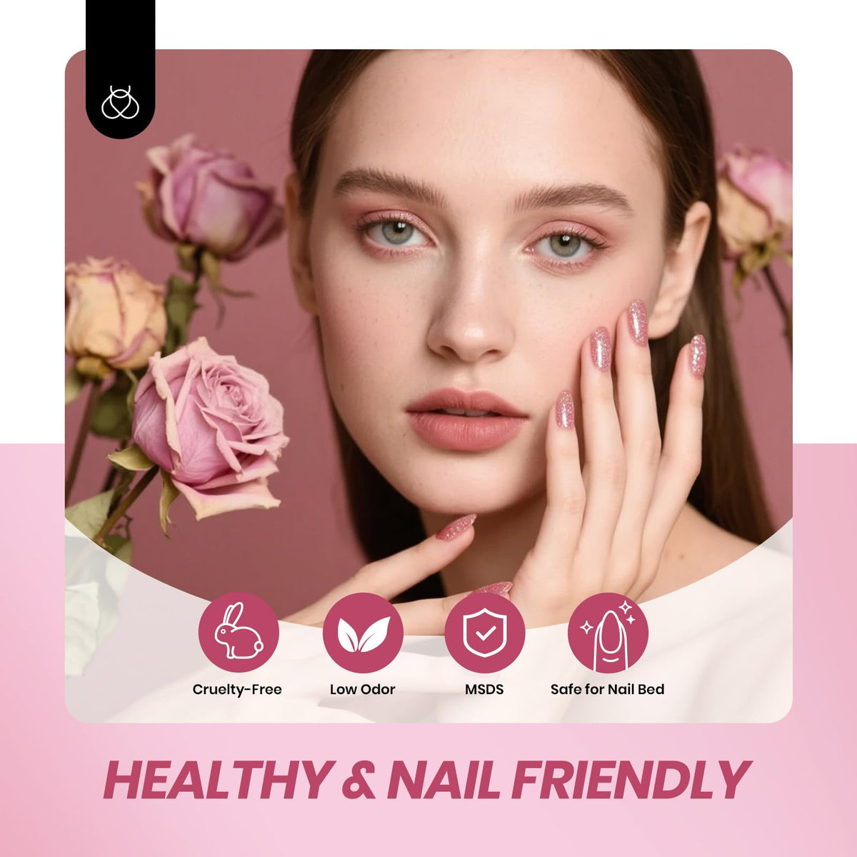 beetles Gel Polish Pink Gel Nail Polish Set with swatches of colours