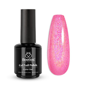 beetles Gel Polish Pink Glitter 15ML front view