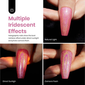 beetles Gel Polish Pink Glitter colour changing effect