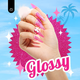 beetles Gel Polish Pink Glitter nail art design