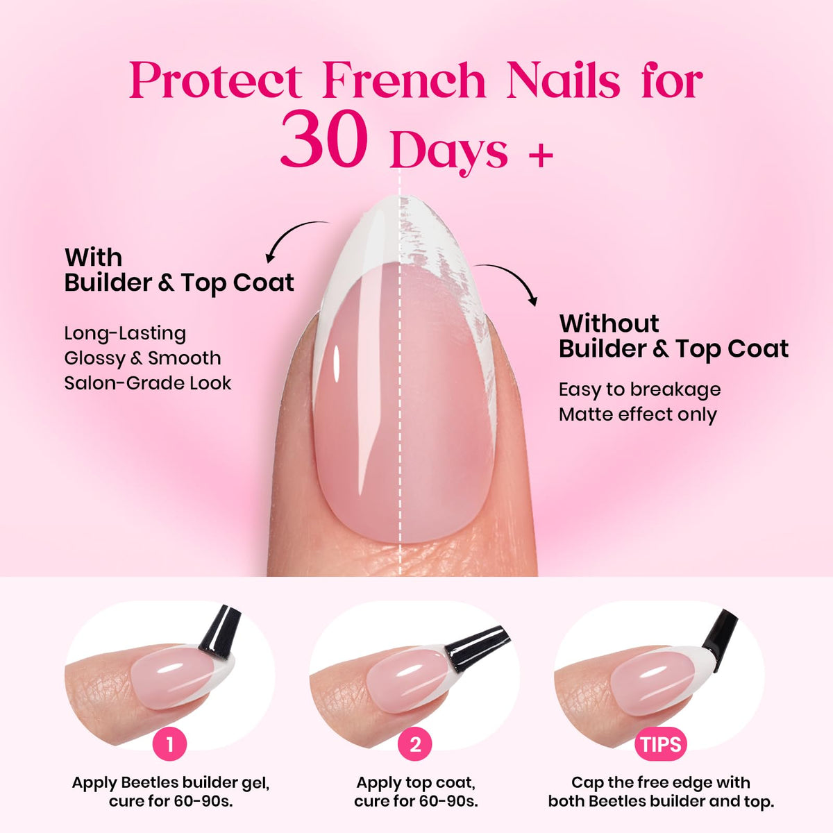 beetles Gel Polish Press On Nails Heart Whisper showing DIY customization options