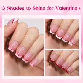 beetles Gel Polish Press On Nails Heart Whisper side view showing square tips