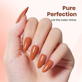 beetles Gel Polish Pumpkin Burnt Orange 15ML application brush close-up