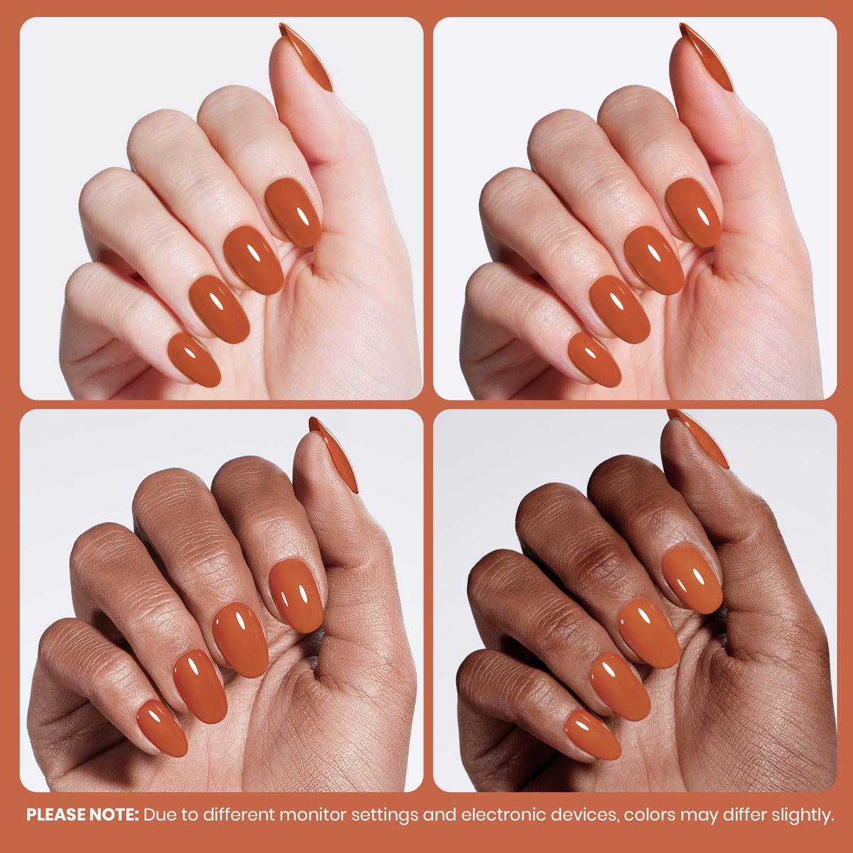 beetles Gel Polish Pumpkin Burnt Orange 15ML with LED lamp setup