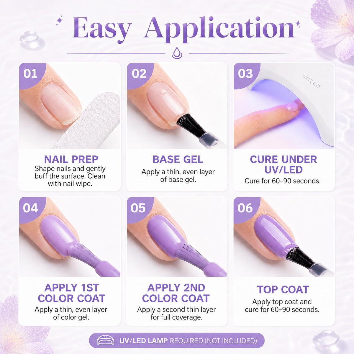 beetles Gel Polish purple shades displayed together