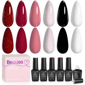 beetles Gel Polish Queen of Hearts Collection 6 bottles front view
