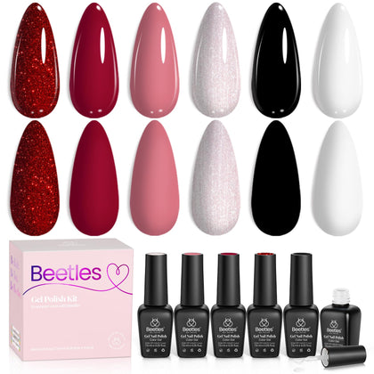 beetles Gel Polish Queen of Hearts Collection 6 bottles front view