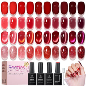 beetles Gel Polish Red Gel Nail Polish Set with 20 shades
