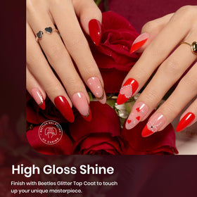 beetles Gel Polish red shades displayed in packaging