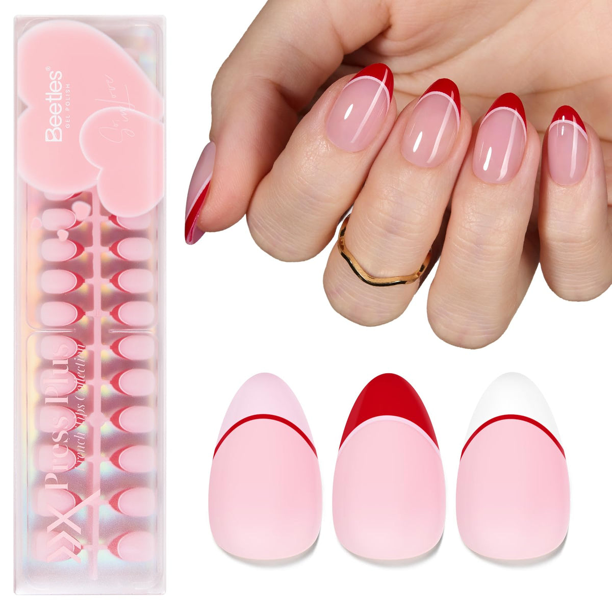 beetles Gel Polish Romantic Dream press on nails front view