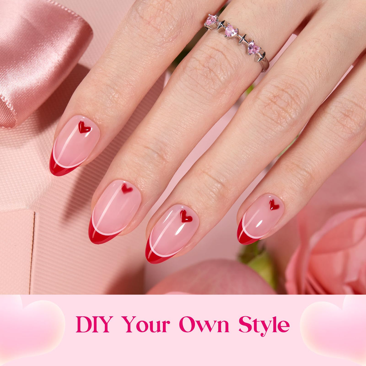 beetles Gel Polish Romantic Dream press on nails with colour palette