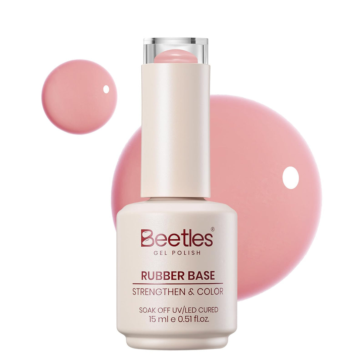 beetles Gel Polish Rosy Nude Pink Rubber Base Gel 15ml front view