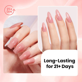 beetles Gel Polish Rosy Nude Pink Rubber Base Gel on display