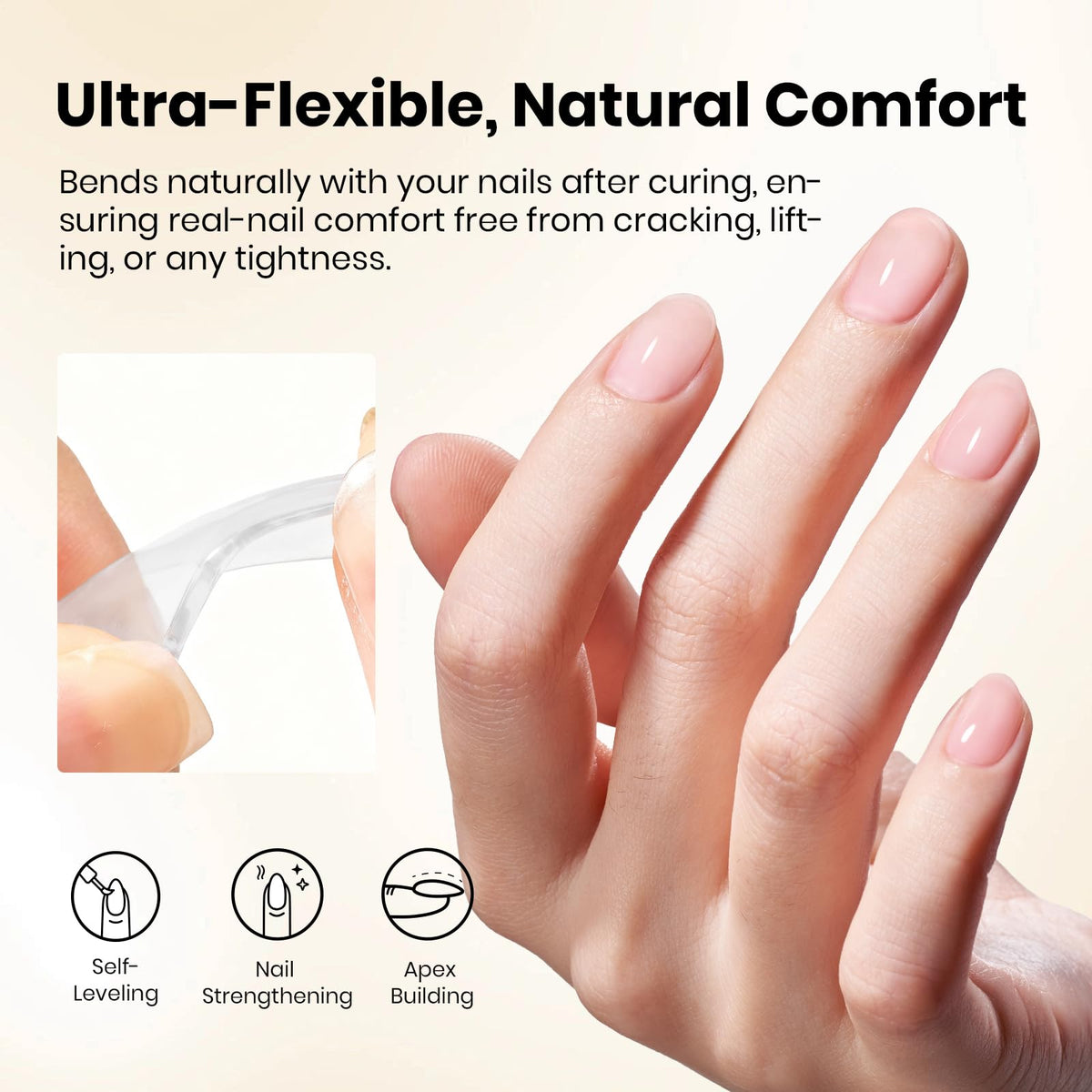 beetles Gel Polish Rubber Base Gel 15ml application on nails