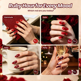 beetles Gel Polish Ruby Hour warm brown red shade close-up