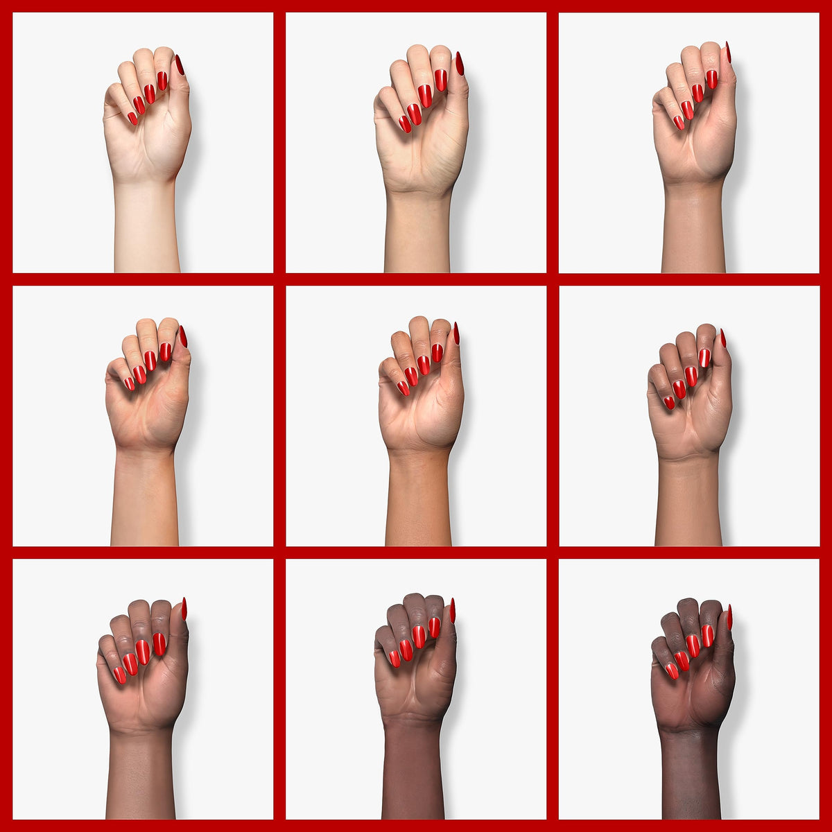Beetles Gel Polish Scarlet Red application on nails
