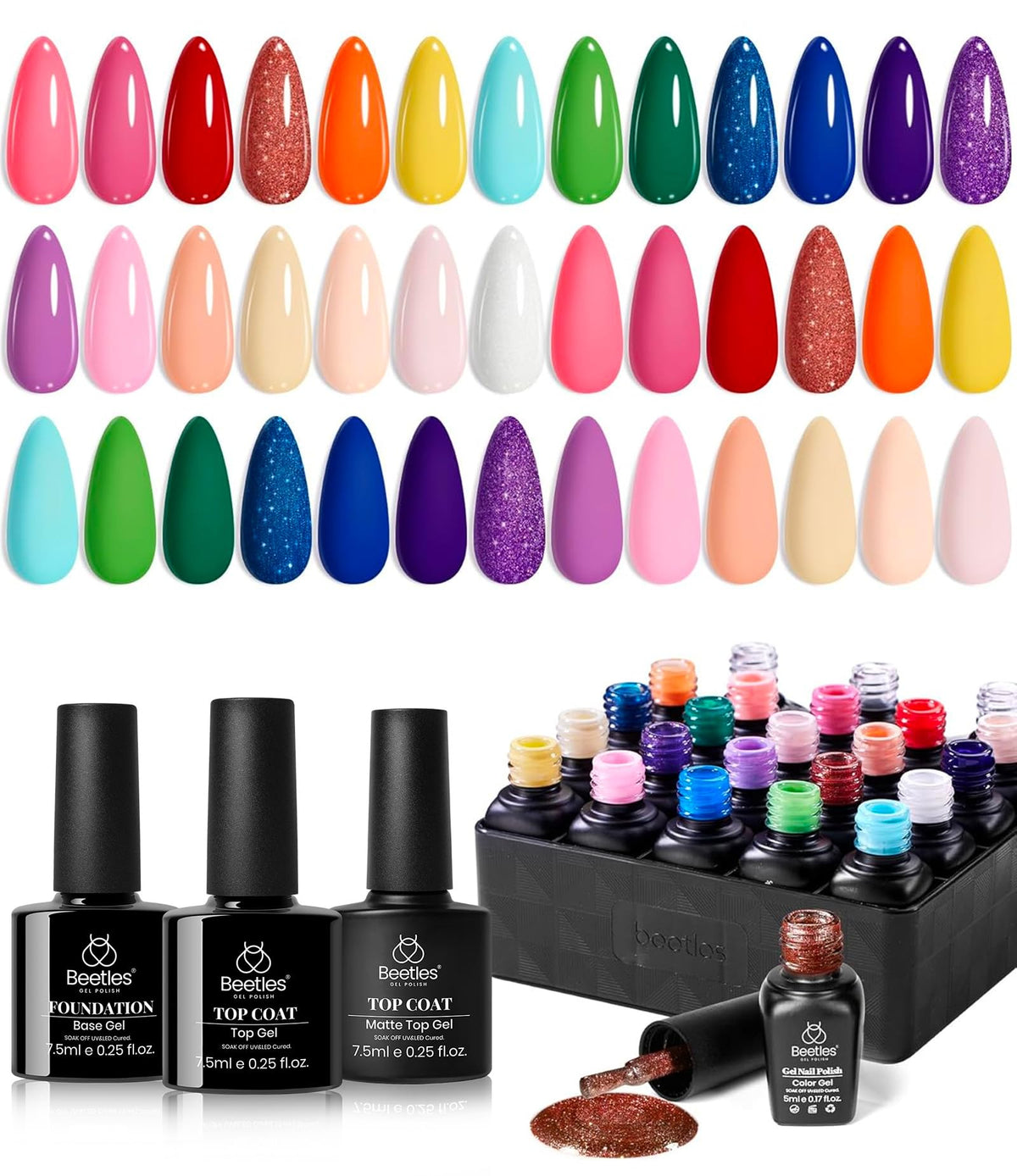 beetles Gel Polish Set 20 mini colours front view